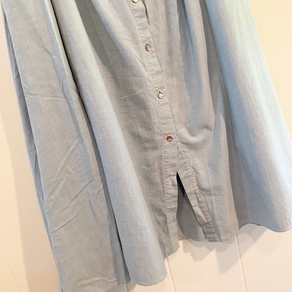 Vintage Notations Denim Button Front Maxi Skirt Embellished Size 14 - Picture 3 of 8